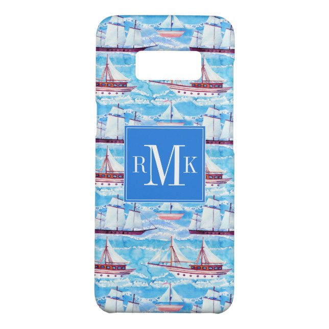 Wasserfarbensegelschiff Muster Case-Mate Samsung Galaxy Hülle (Rückseite)