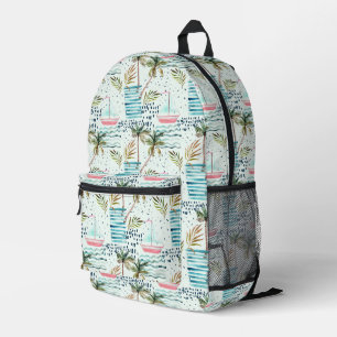 Wasserfarbensegler mit Palmbaummuster Bedruckter Rucksack