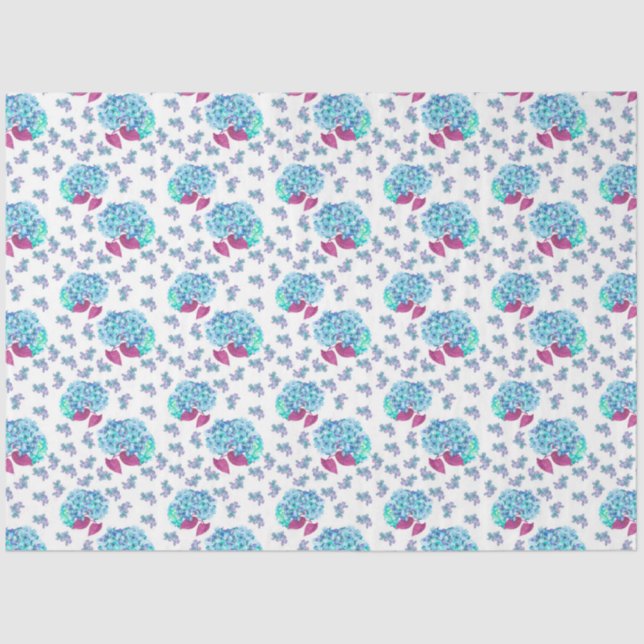 Wasserfarbenserie Hydrangea 6 Seidenpapier (Vorderseite)