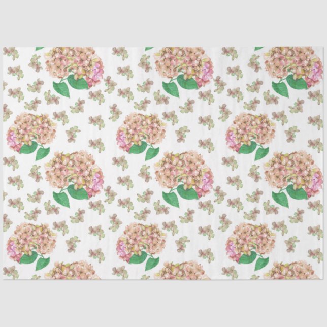 Wasserfarbenserie Hydrangea Design 1 Seidenpapier (Vorderseite)