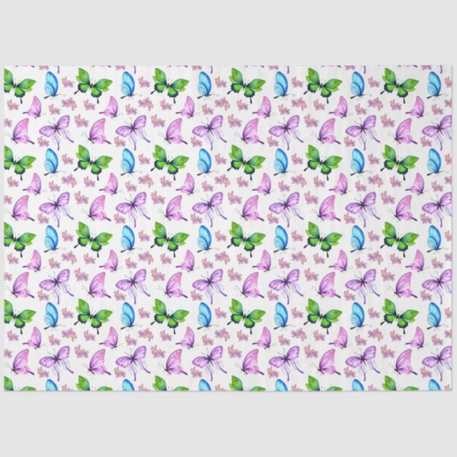 Wasserfarbenserie Hydrangea Design 5 Seidenpapier (Vorderseite)