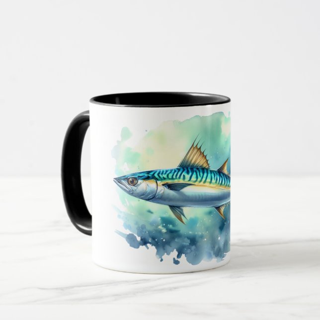 Wasserfarbenserie: Mackerel Tasse (Vorderseite Links)