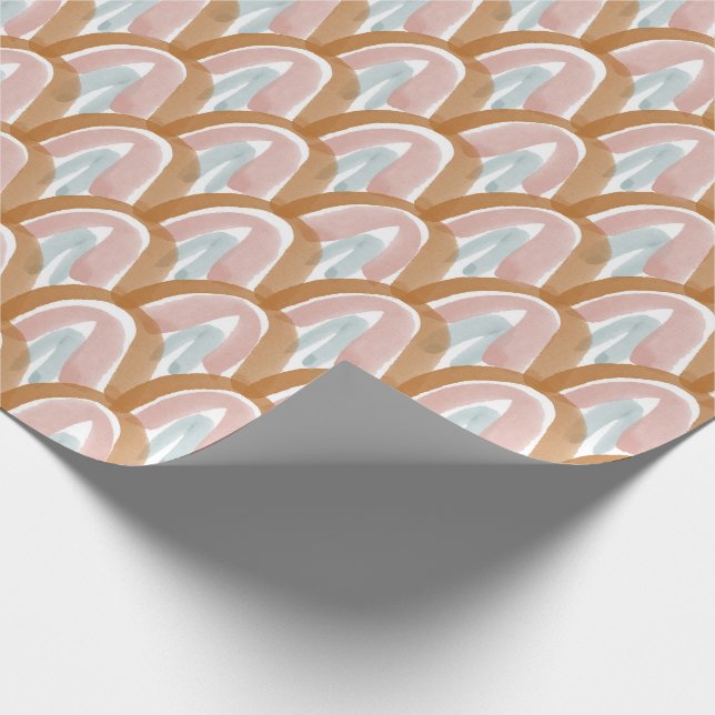 Wasserfarbenskala in den Erdtönen Geschenkpapier (Ecke)