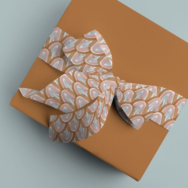 Wasserfarbenskala in den Erdtönen Ripsband (Earth tones, pink, and blue watercolor scale ribbon)