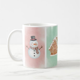 Wasserfarbensnowman, Rentier und Pinguin-Tasse Kaffeetasse