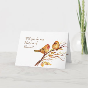 Wasserfarbensong Niedlich Brown Birds Matron of Ho Einladung