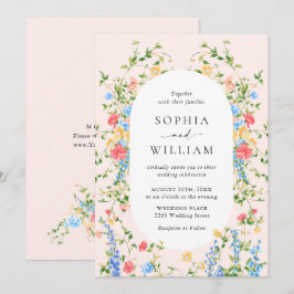 Wasserfarbenspiel Wildblume Bohemische Hochzeit Einladung