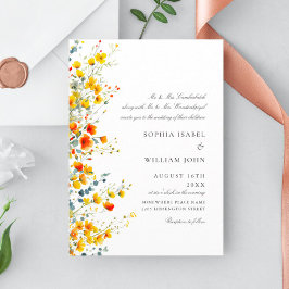 Wasserfarbenspiel Wildblume Bohemische Hochzeit Einladung