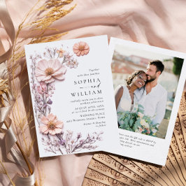 Wasserfarbenspiel Wildblume Bohemische Hochzeit Einladung