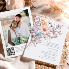 Wasserfarbenspiel Wildblume Bohemische Hochzeit Einladung