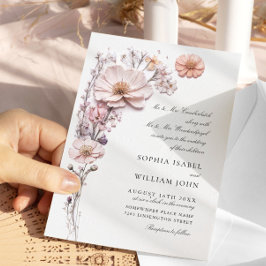 Wasserfarbenspiel Wildblume Bohemische Hochzeit Einladung