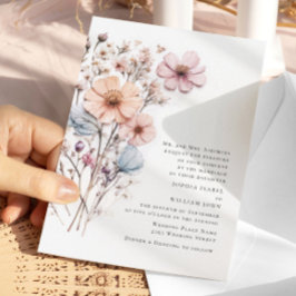 Wasserfarbenspiel Wildblume Bohemische Hochzeit Einladung