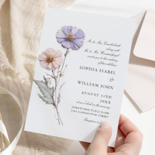 Wasserfarbenspiel Wildblume Bohemische Hochzeit Einladung
