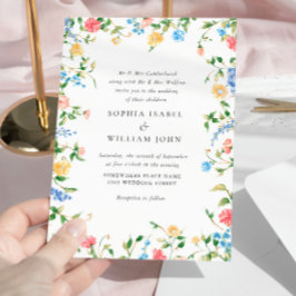 Wasserfarbenspiel Wildblume Bohemische Hochzeit Einladung