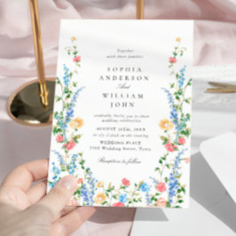 Wasserfarbenspiel Wildblume Bohemische Hochzeit Einladung