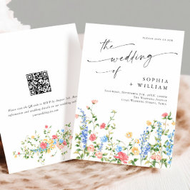 Wasserfarbenspiel Wildblume Bohemische Hochzeit Einladung