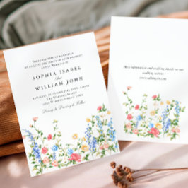 Wasserfarbenspiel Wildblume Bohemische Hochzeit Einladung