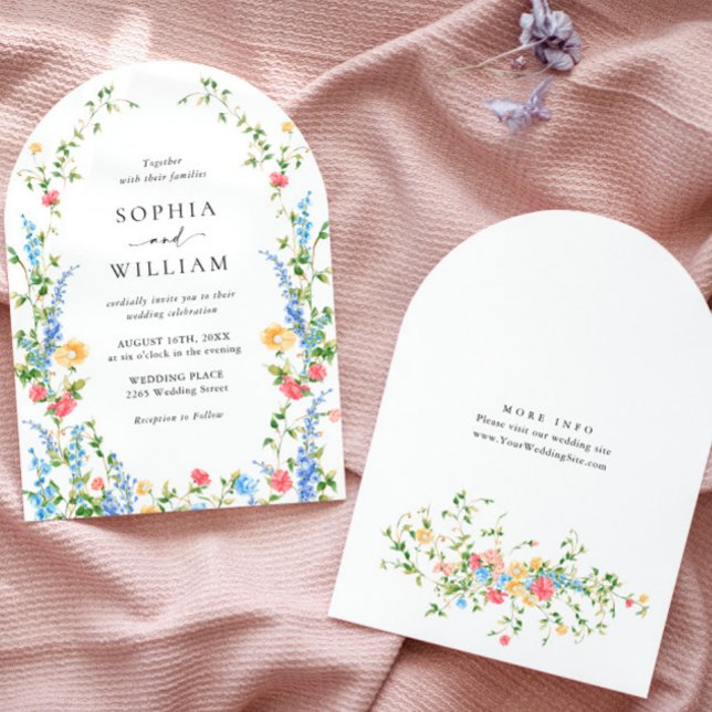 Wasserfarbenspiel Wildblume Bohemische Hochzeit Einladung (Von Creator hochgeladen)