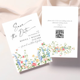 Wasserfarbenspiel Wildblume Bohemische Hochzeit Save The Date