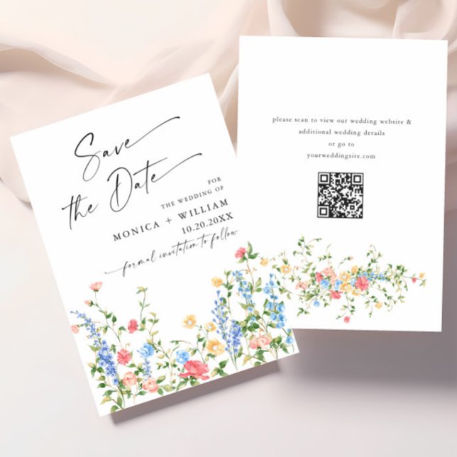 Wasserfarbenspiel Wildblume Bohemische Hochzeit Save The Date (Von Creator hochgeladen)