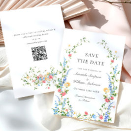 Wasserfarbenspiel Wildblume Bohemische Hochzeit Save The Date