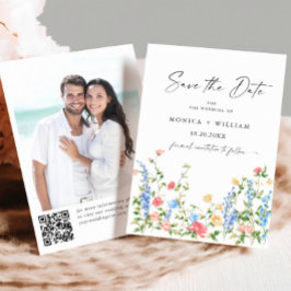 Wasserfarbenspiel Wildblume Bohemische Hochzeit Save The Date