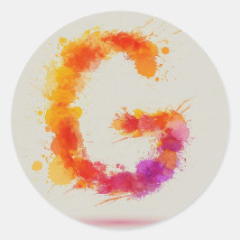 Wasserfarbensplash G Runder Aufkleber