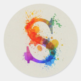 Wasserfarbensplash S Runder Aufkleber