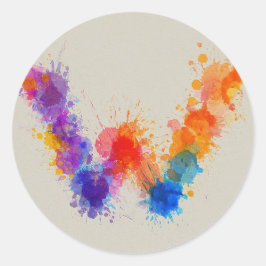 Wasserfarbensplash W Runder Aufkleber