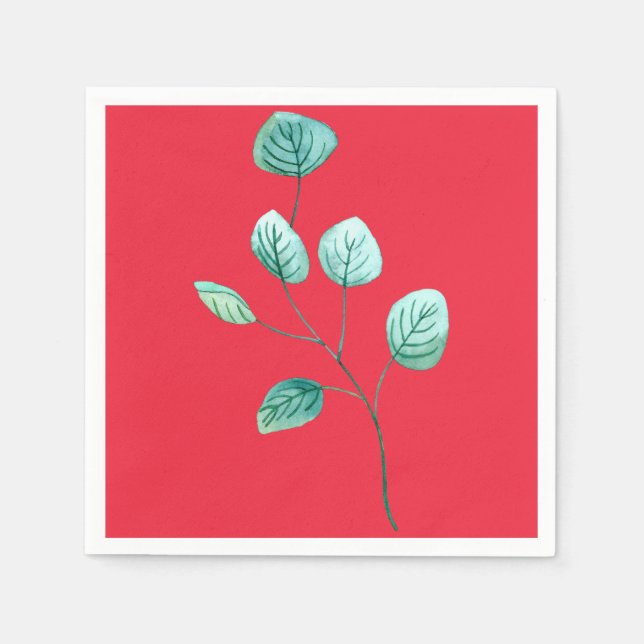 Wasserfarbenstamm von Blätter Serviette (Vorderseite)