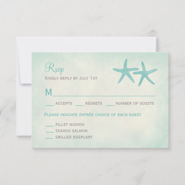 WasserfarbenStarfish Hochzeit RSVP/Antwortkarte RSVP Karte (Vorderseite)