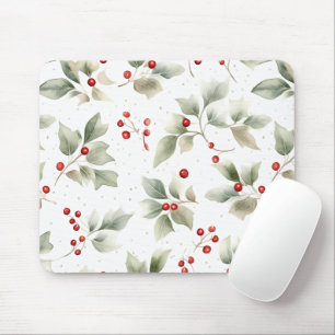 Wasserfarbenstil von Holly und Berries Mousepad