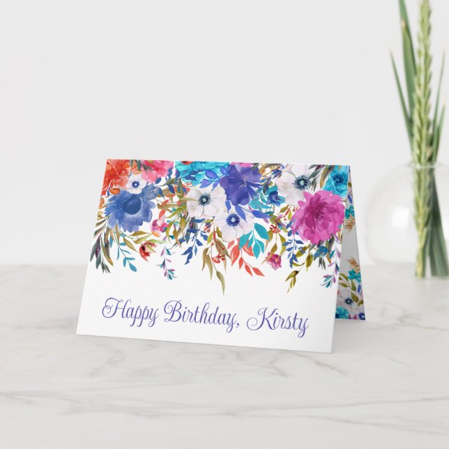 Wasserfarbenstrahler Sommer Blume Geburtstag Karte (Vorderseite)