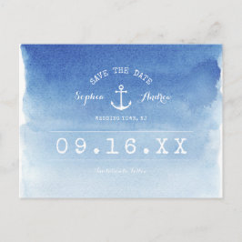 Wasserfarbenstrand Save the Date Hochzeit Ankündigungspostkarte