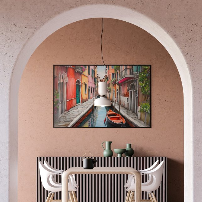Wasserfarbenstraße in Venedig Landschaft Poster (Von Creator hochgeladen)