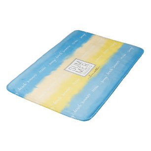 Wasserfarbenstreifen Sommerkalligrafie Badematte