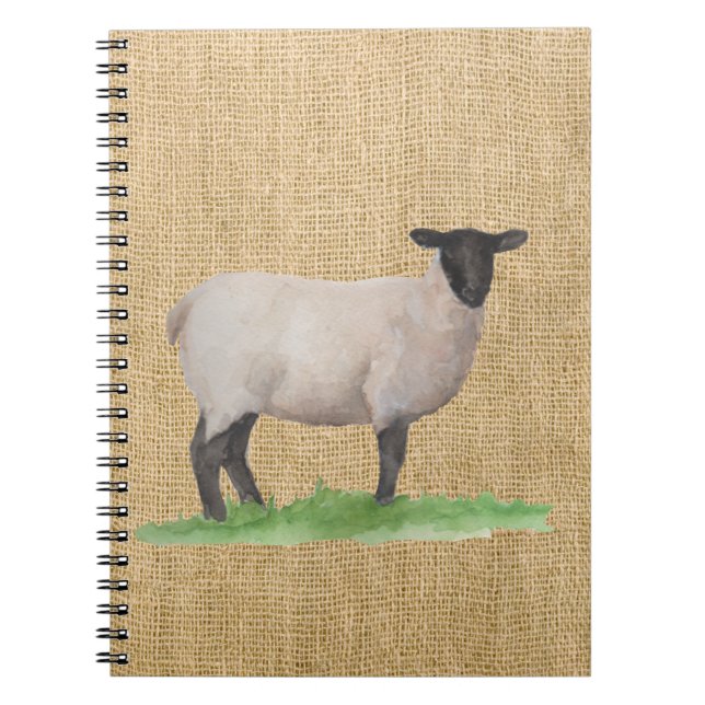 Wasserfarbensuffolk Sheep Notizblock (Vorderseite)