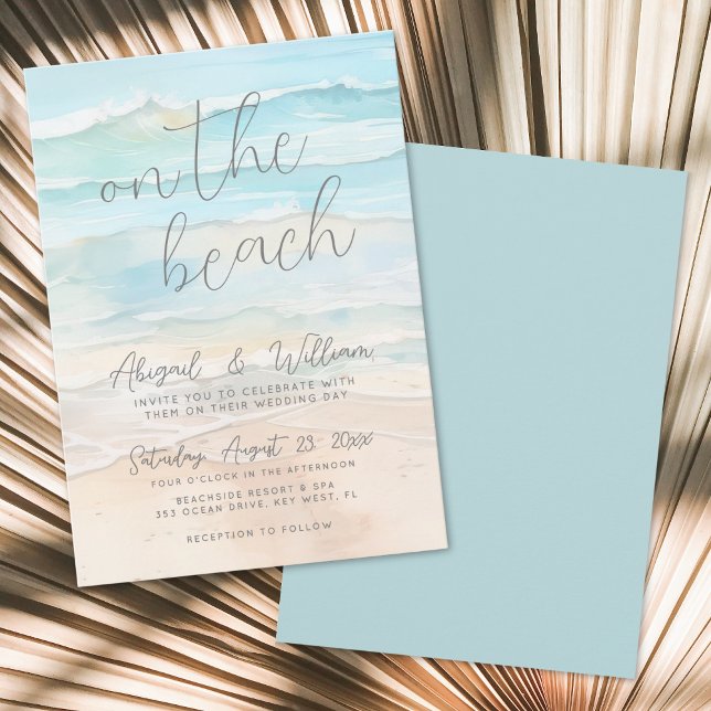 WasserfarbenSummer auf der Hochzeit am Strand Einladung (Watercolor Summer On The Beach Wedding Invitation )
