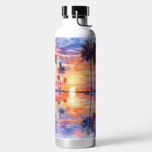 WASSERFARBENSUNSET AM TROPISCHEN STRAND AM OZEEN TRINKFLASCHE