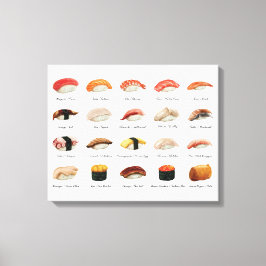 Wasserfarbensushi-Diagramm Leinwanddruck
