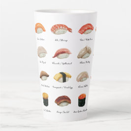 Wasserfarbensushi-Diagramm Milchtasse