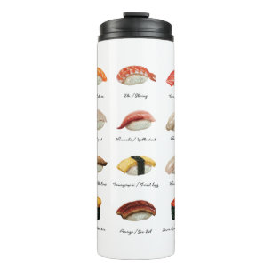 Wasserfarbensushi-Diagramm Thermosbecher