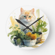 WASSERFARBENTABBBY-KATZE MIT BLUME