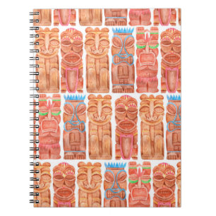 Wasserfarbentiki hawaii totem nahtloses Muster Notizblock