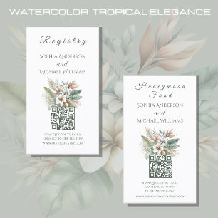 Wasserfarbentropische Elegance - Registry-Honeymoo Visitenkarte