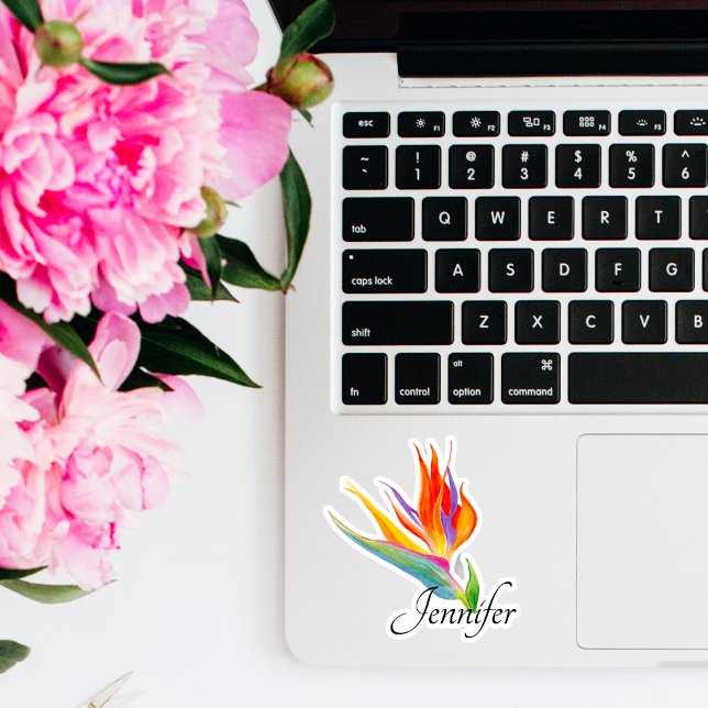 Wasserfarbenvogel mit Paradiesnamen Aufkleber (Von Creator hochgeladen)