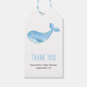 Wasserfarbenwal - vielen Dank für die Babydusche Geschenkanhänger