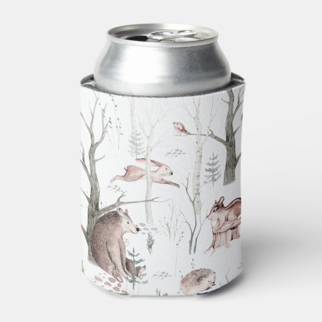 Wasserfarbenwald Freunde Kinderdusche Dosenkühler (Kanne Vorderseite)