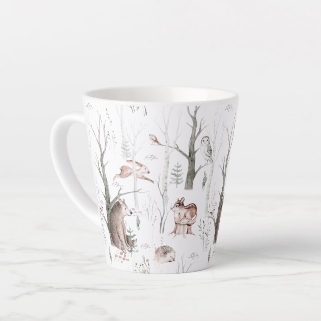 Wasserfarbenwald Freunde Kinderdusche Milchtasse (Linke Ecke)
