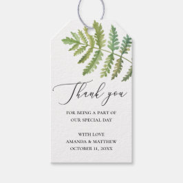 Wasserfarbenwald Grün Hochzeit danke Geschenkanhänger